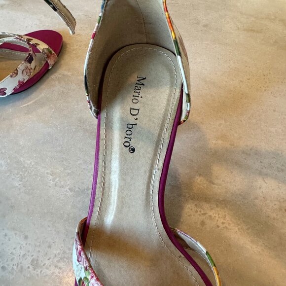 Mario D’boro Size 8 Floral Open-Toed Sandal High Heels - Picture 4 of 6